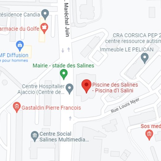 capture google map des marines d'aspretto à Ajaccio
